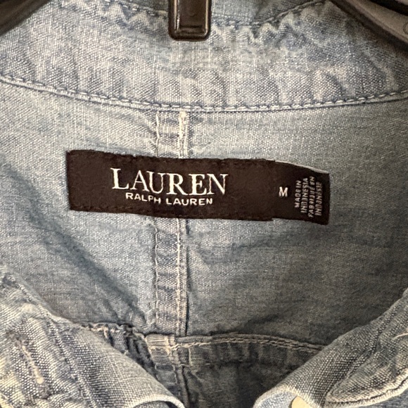 Ralph Lauren Button-Up Shirt with Tie on Front - Picture 2 of 7